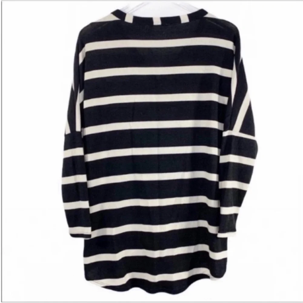 12 PM BY MON AMI striped button down tunic top  M - Picture 6 of 8